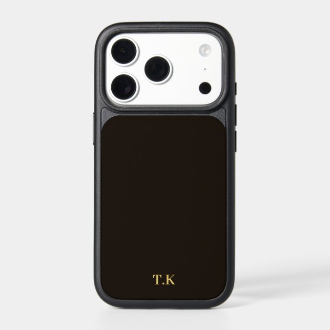 Brown Minimal iPhone Case Luxury Monogram (Back)