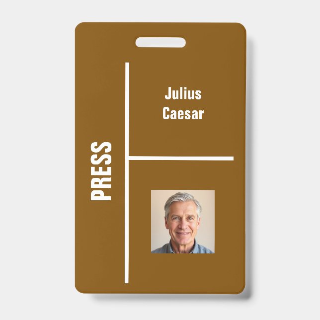 Brown Minimal Press Event ID Badge (Front)