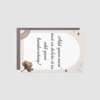 Brown Minimalist Boho Notes Customizable Car Magnet