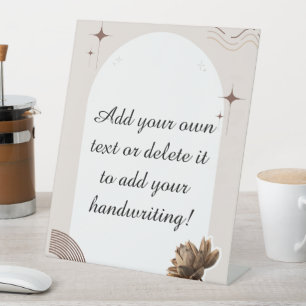 Brown Minimalist Boho Notes Customizable Pedestal Sign