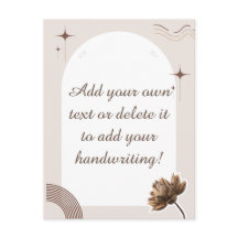 Brown Minimalist Boho Notes Customizable Postcard