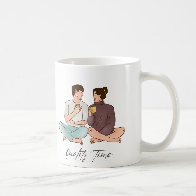 BROWN MINIMALIST COUPLE MUG (Right)
