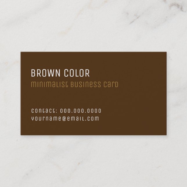 brown minimalist elegant professional business card (Front)