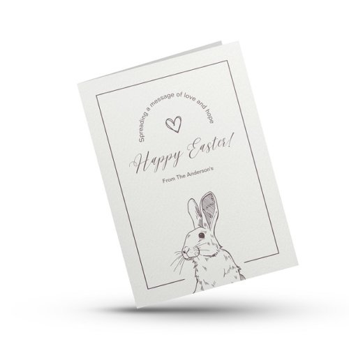 Brown Minimalist Happy Easter Holiday Card