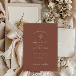 Brown Minimalist Horseshoe | Rustic Wedding Invitation<br><div class="desc">These trendy yet elegant brown wedding invitations feature a modern and minimalist rustic style,  with white handwritten script and classic text. A hand-drawn pair of horseshoes is featured in a subtle illustration,  for an updated look for your country,  western,  ranch or cowboy theme wedding.</div>