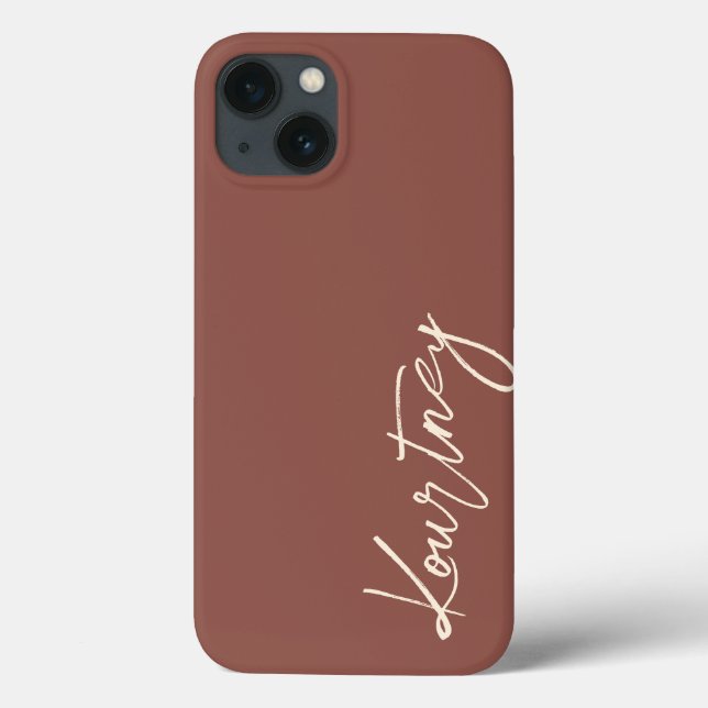 Brown Minimalist Script Name Personalized  Case-Ma Case-Mate iPhone Case (Back)