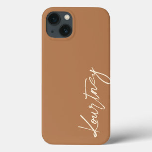 Brown Minimalist Script Name Personalized  Case-Ma iPhone 13 Case