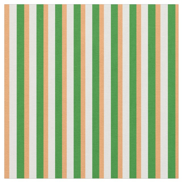 Brown, Mint Cream, and Forest Green Lines Fabric (Close Up)