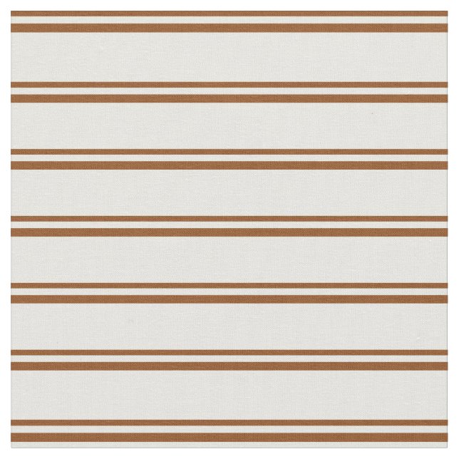 Brown & Mint Cream Colored Lined Pattern Fabric (Close Up)