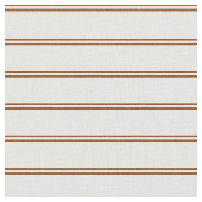 Brown & Mint Cream Stripes Pattern Fabric (Close Up)