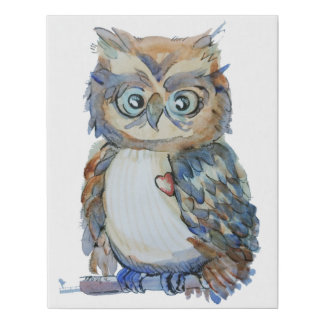Brown Miskitty Mouser Woot Owl Faux Canvas Print