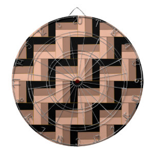 Brown Mocha Black Geometric Rectangles Dart Board