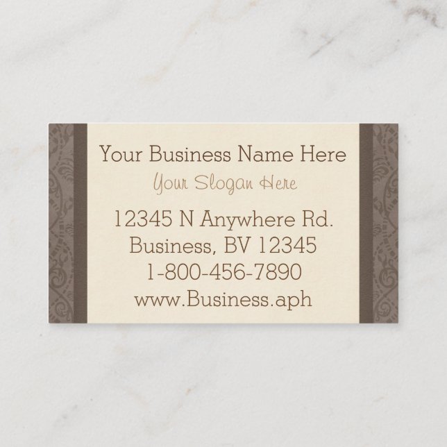 Brown Mocha Business Cards (Back)