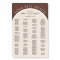 Brown modern arched alphabetical seating chart