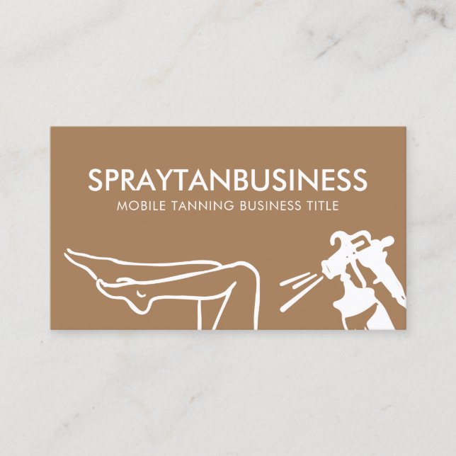 Brown Modern Body Tan Spray Business Card (Front)