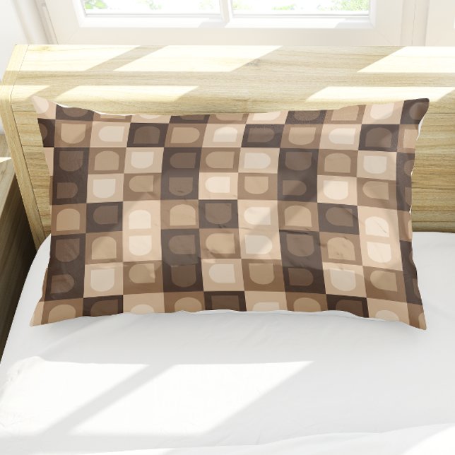 Brown Modern Boho Arch Geometric Aztec Pattern  Pillow Case (Brown Modern Boho Arch Geometric Aztec Pattern Pillow Case)