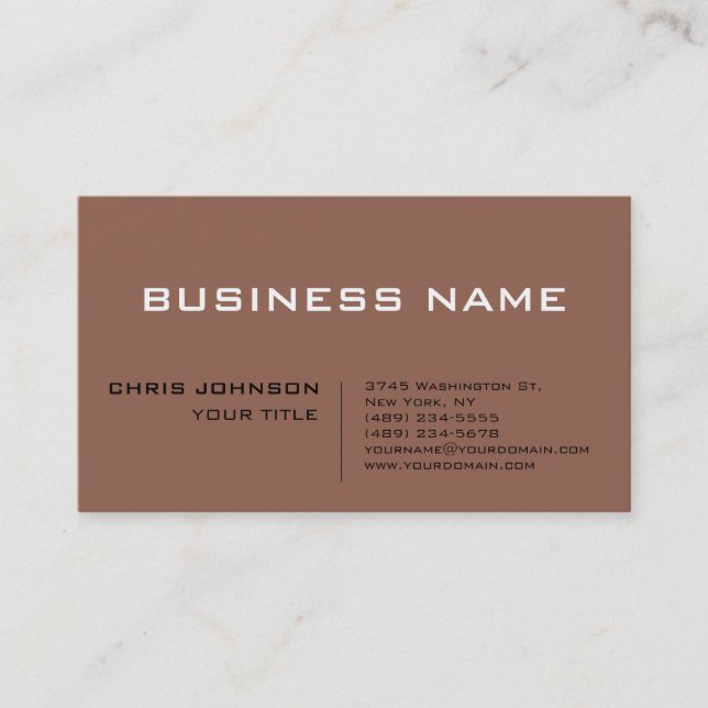 Brown Modern Contemporary Company  Business Card (Front)