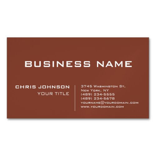 Brown Modern Contemporary Company Business Card Magnet