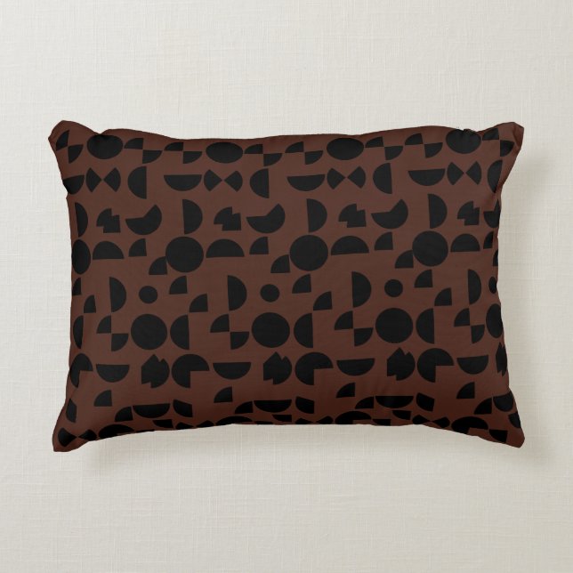 Brown Modern Elegant Geometric Tribal Accent Pillow (Front)
