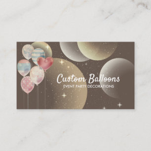 Brown Modern Event Party Zodiac Balloon Business Card