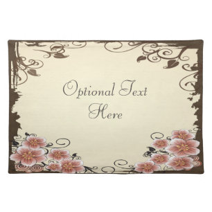 Brown Modern Flower Placemat
