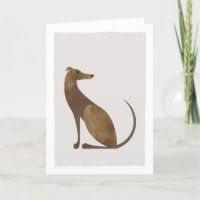 Brown Modern Greyhound Illustration Blank Inside