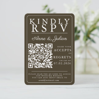 Brown Modern Photo RSVP Insert QR Code