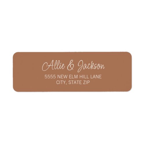 Brown Modern Script Names Address Label