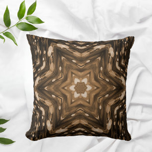 Brown Modern Trendy Watercolor Artistic Throw Pillow