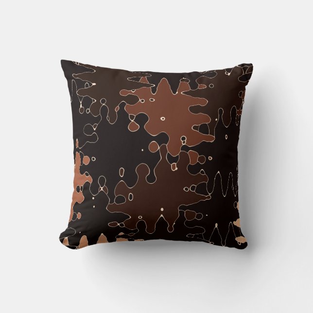 Brown Modern Unique Trendy Style Throw Pillow (Front)