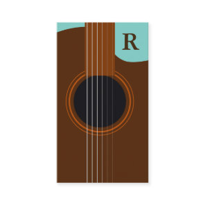 Brown Monogram Acoustic Guitar Guitarist Business Card