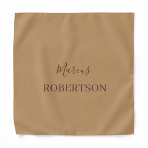Brown monogram calligraphy minimalist professional bandana
