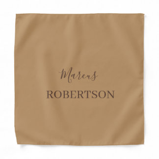 Brown monogram calligraphy minimalist professional bandana
