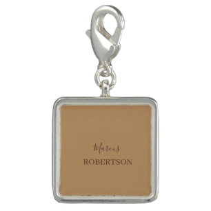 Brown monogram calligraphy minimalist professional charm