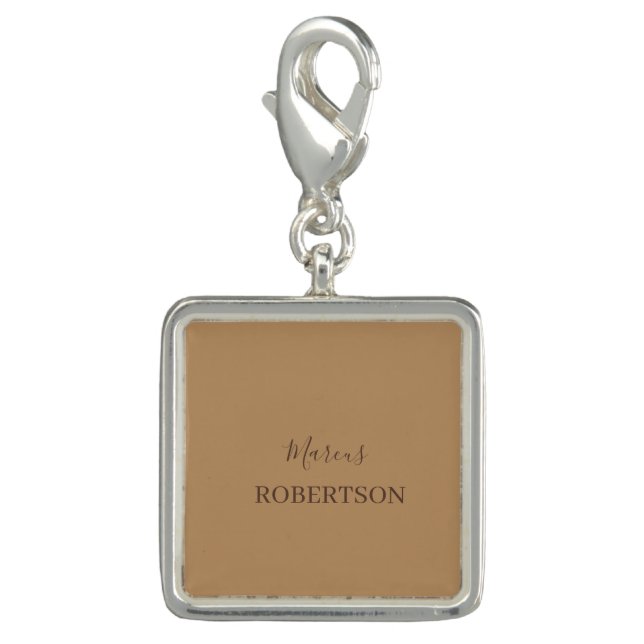 Brown monogram calligraphy minimalist professional charm (Front)