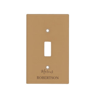 Brown monogram calligraphy minimalist professional light switch cover
