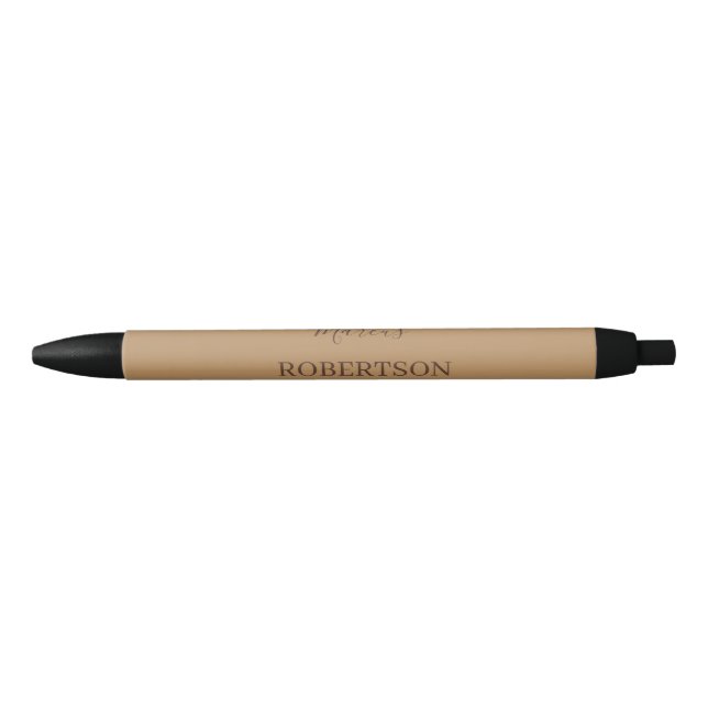 Brown monogram calligraphy minimalist professional pen (Front)