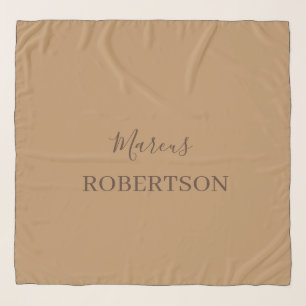 Brown monogram calligraphy minimalist professional scarf