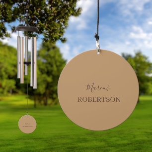 Brown monogram calligraphy minimalist professional wind chime