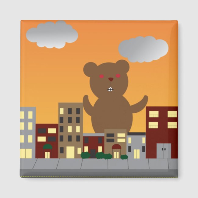 Brown Monster Bear Magnet