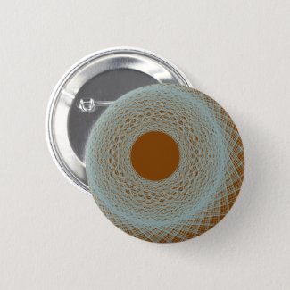 brown moon radiating white light abstract art button