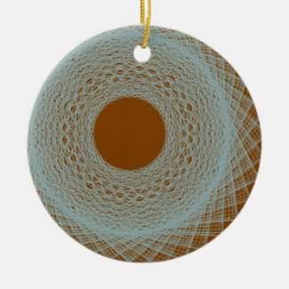 brown moon radiating white light abstract art ceramic ornament