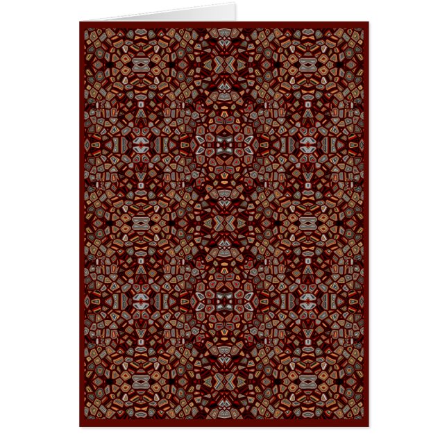Brown Mosaic Generative Art Card, Blank Interior Cards (Front)