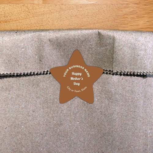 Brown Mothers Day Business Star Shape Sticker