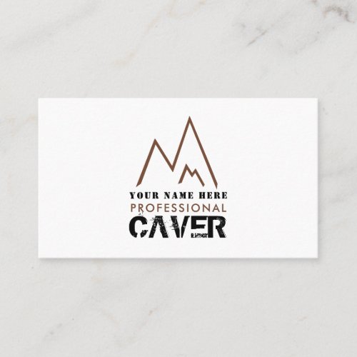 Brown Mountain Logo Cave Explorer Sportsperson Business Card