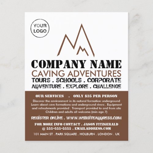 Brown Mountain Logo Caving Adventure Advertising Flyer