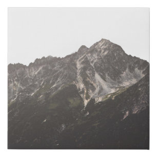 BROWN MOUNTAIN UNDER GRAY SKY FAUX CANVAS PRINT