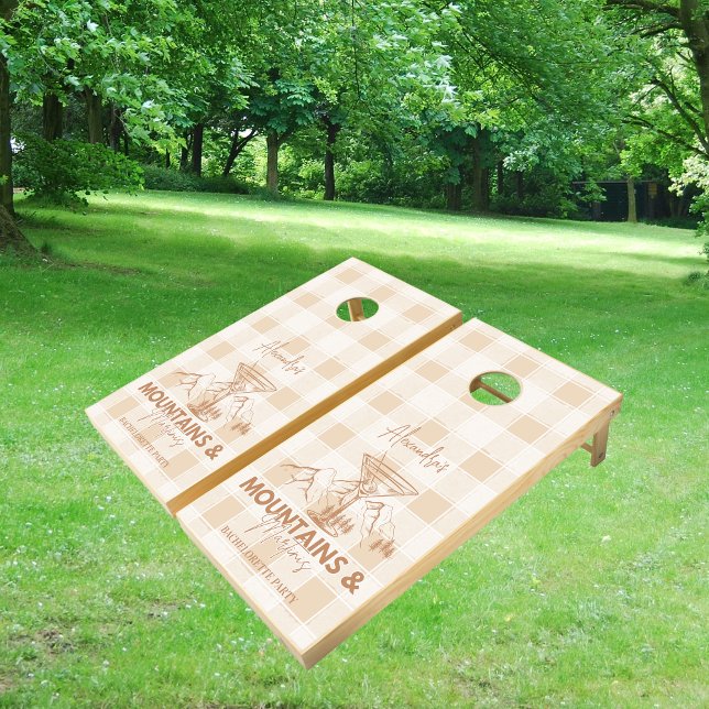 Brown Mountains and Martinis Bachelorette Cornhole Set (Creator Uploaded)