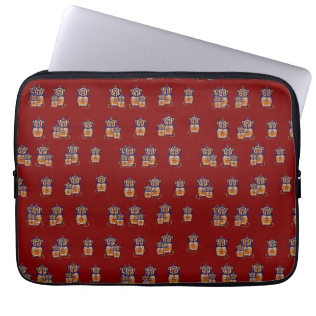 Brown Mouse pattern Curtain Laptop Sleeve (Front)
