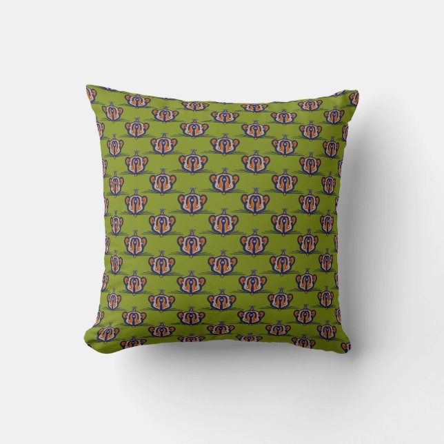 Brown Mouse pattern Throw Pillow (Front)